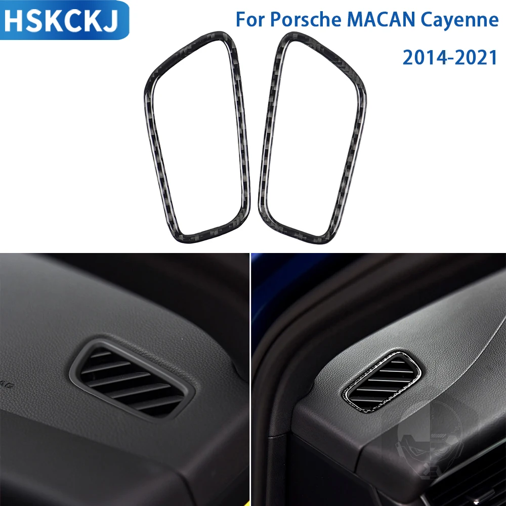 

For Porsche MACAN Cayenne 2014-2021 Car Accessories Carbon Fiber Interior Side Air Outlet Trim Sticker Styling