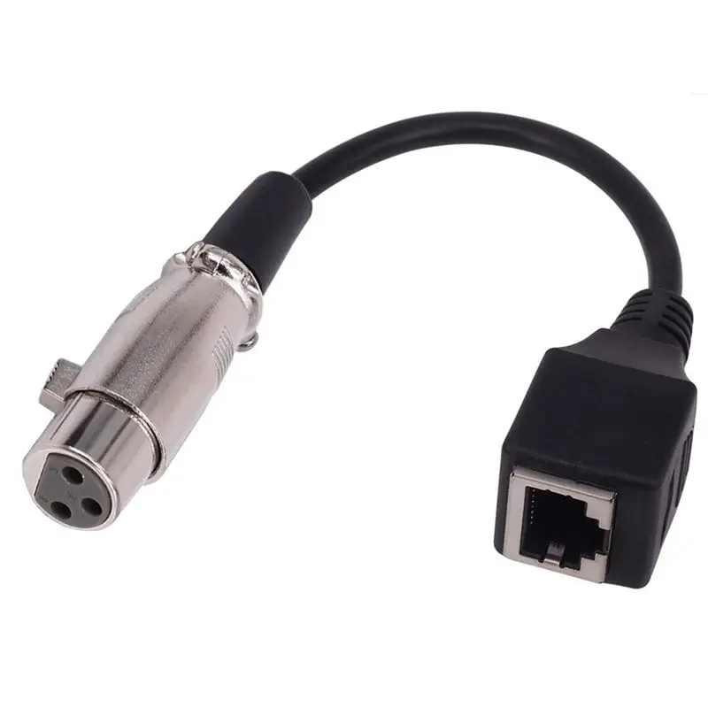 Cable XLR de cabeza a red, XLR3P a RJ45, extensión de puerto hembra RJ45 a Cable de conexión de luz LED de cabeza macho y hembra XLR