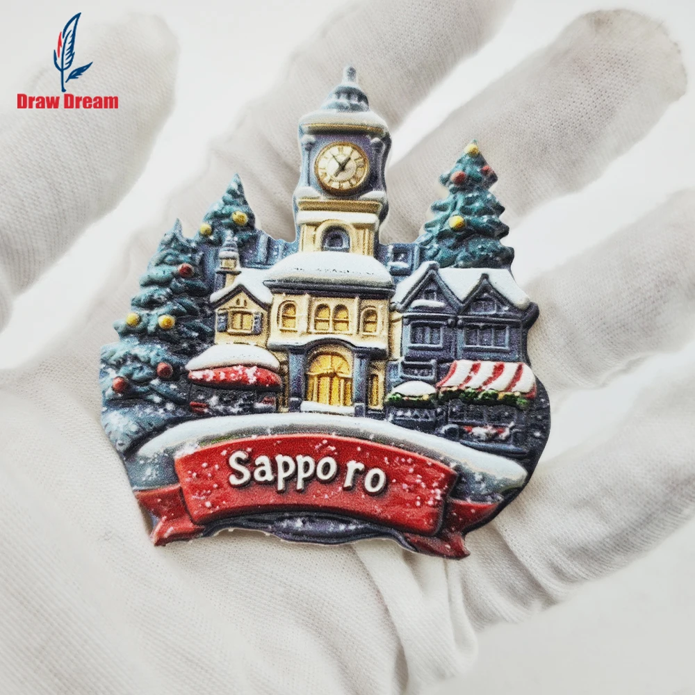 1Pc Sapporo Refrigerator Magnet, World Travel Souvenir Collection, Suitable for Home and Office Decoration, Personalized Exclusive Travel Souvenir Magnetic Refrigerator Magnet, Home Decoration, Kitchen, Room, Office, Cabinet Crafts, Gifts, Holiday Souvenirs, Exquisite Small Gifts