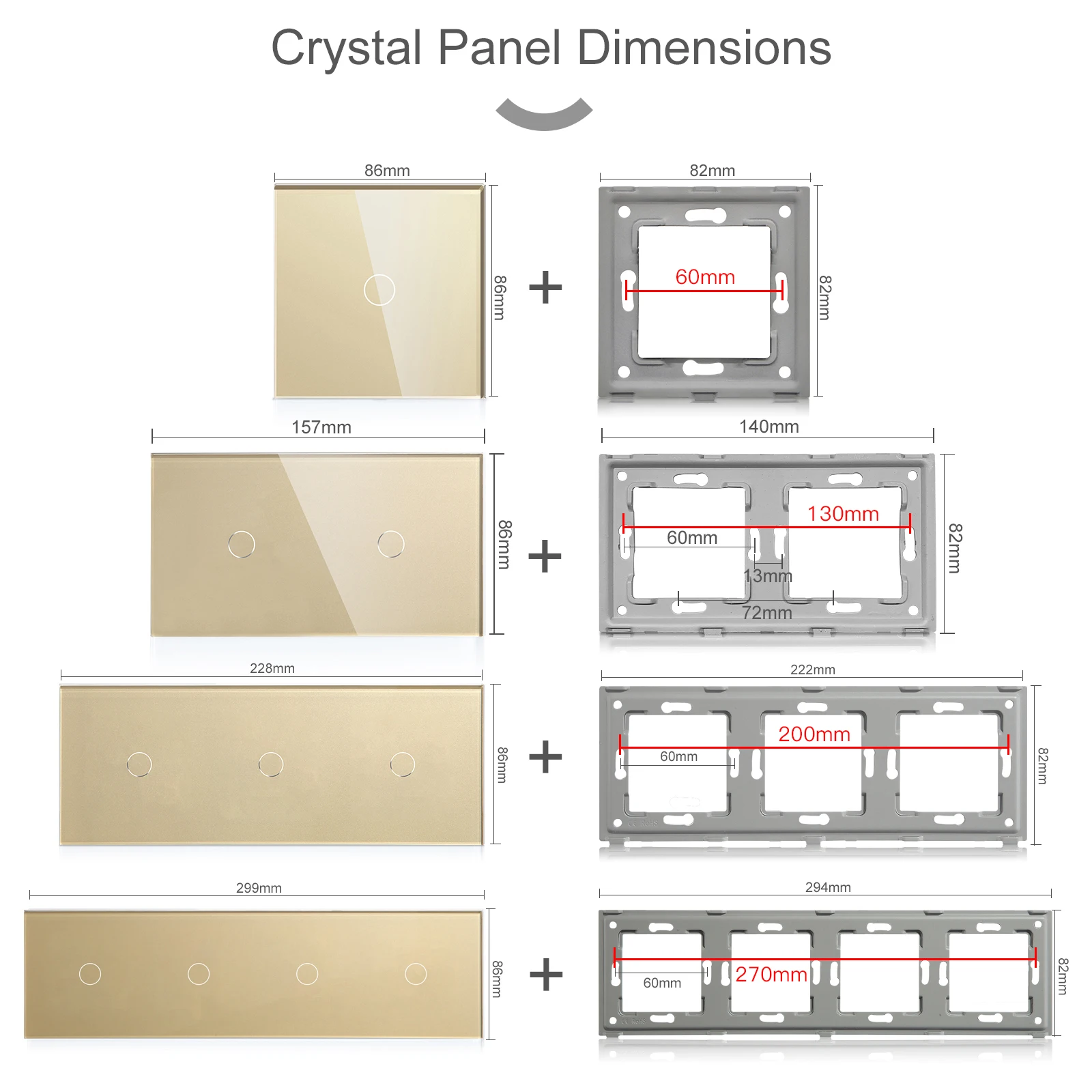 BSEED Zigbee Touch Smart Switches Function Base 1/2/3Way Tuya Smart Life App Glass Panel Frames EU Socket Plug Free Combination