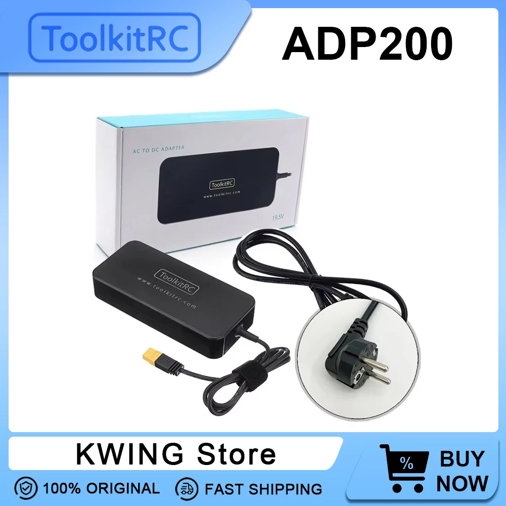 

ToolKitRC ADP200 200W 4A Charger Power Supply Adapter DC19.5V 10.3A Supply XT60 Output Adapter for RC iSDT GTPower HotRC SkyRC