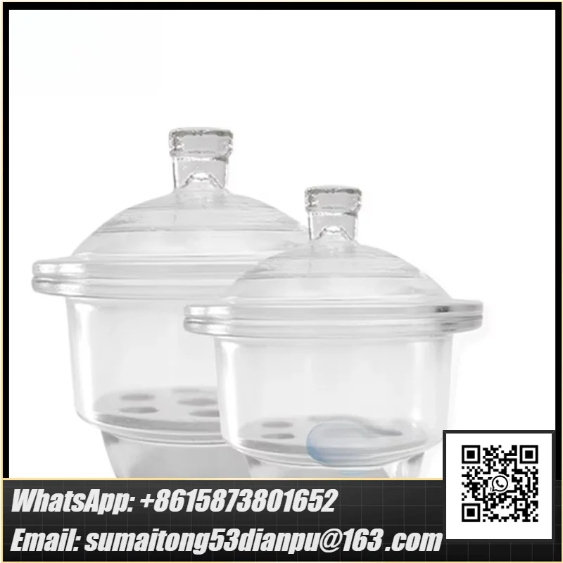 Non-vacuum Desiccators with Porcelain Plate Ground Glass Cover Heavy Duty Glass Lab Dessicator Dryer