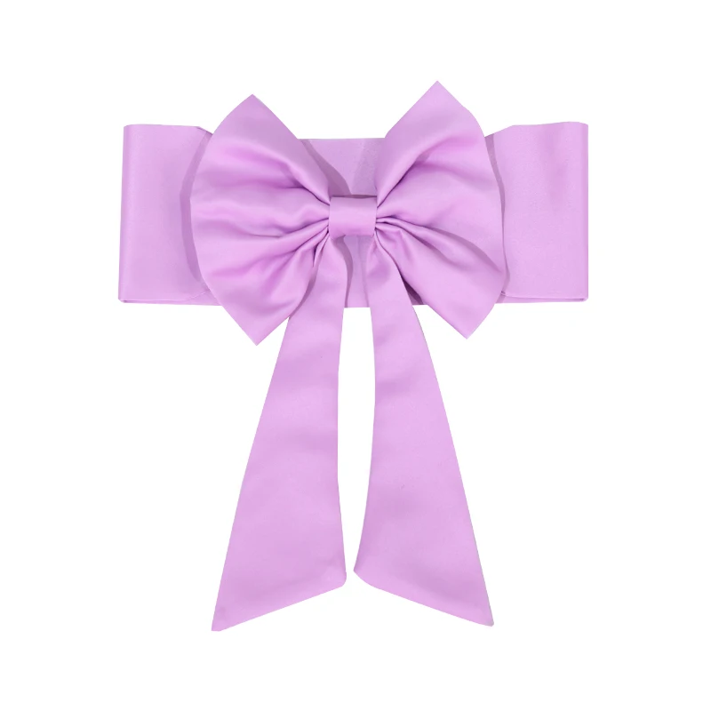 Beautiful Thickened Satin Tie-Free Elastic Chair Back Flower, Banquet Chair Cover Bow, Wedding Special Decorative Strap