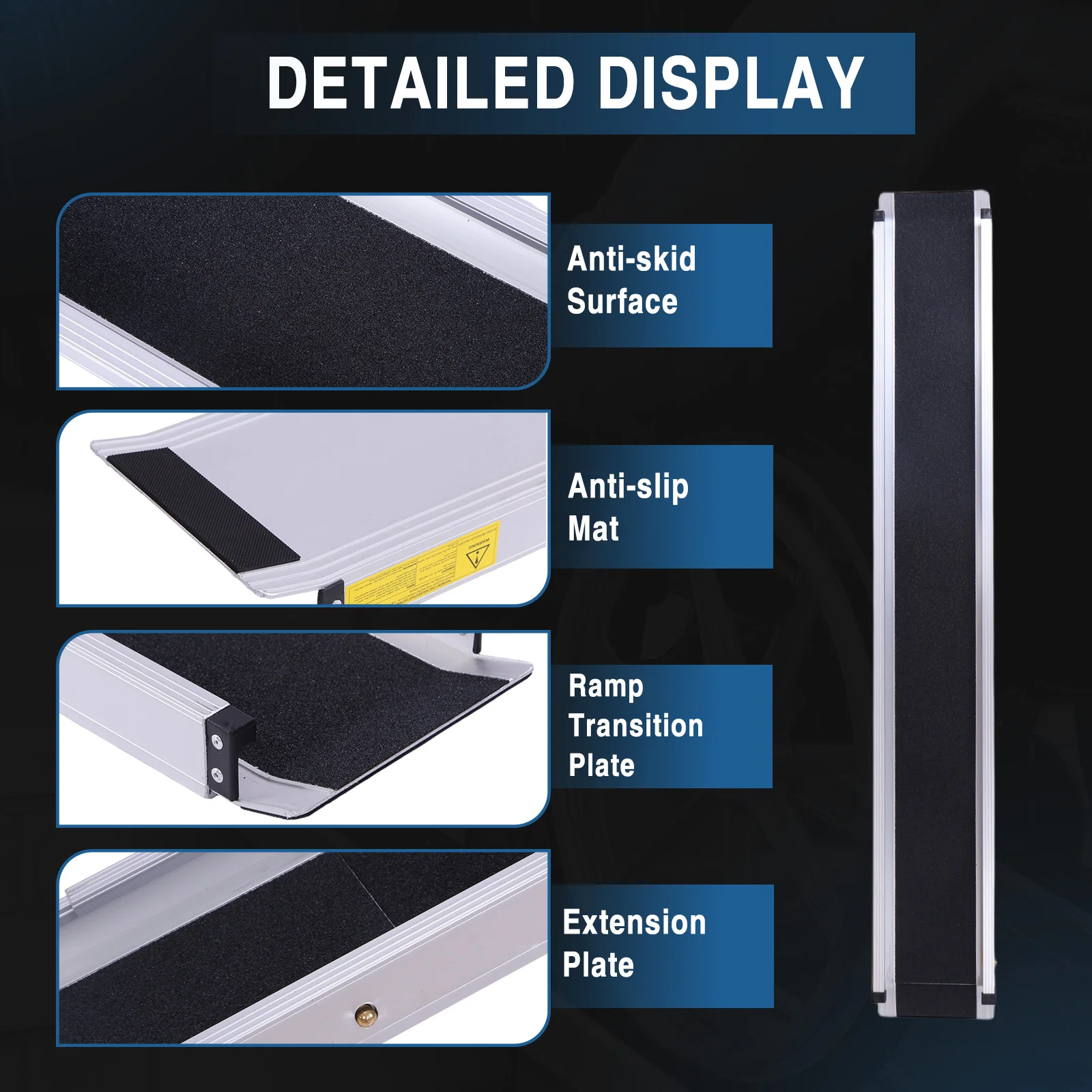 Wheelchair Ramp Portable Folding Threshold Wheelchair Ramp with Handbags Door Threshold Wheelchair Ramps for Doorways