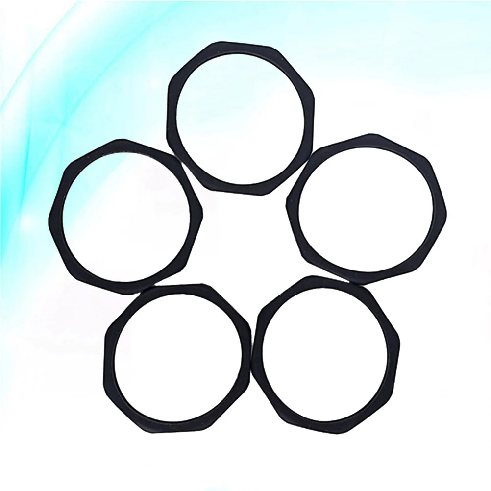 

5 Pcs Microphone Anti-rolling Ring to Open Protection Anti-fall Sleeve Anti-slip Black Holder