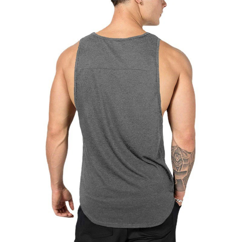 Sports Tank Top Mens Cotton Loose Fit Racerback Gym Running Training Fitness Workouts Summer Casual Softs Muscle Tee Jogging Top