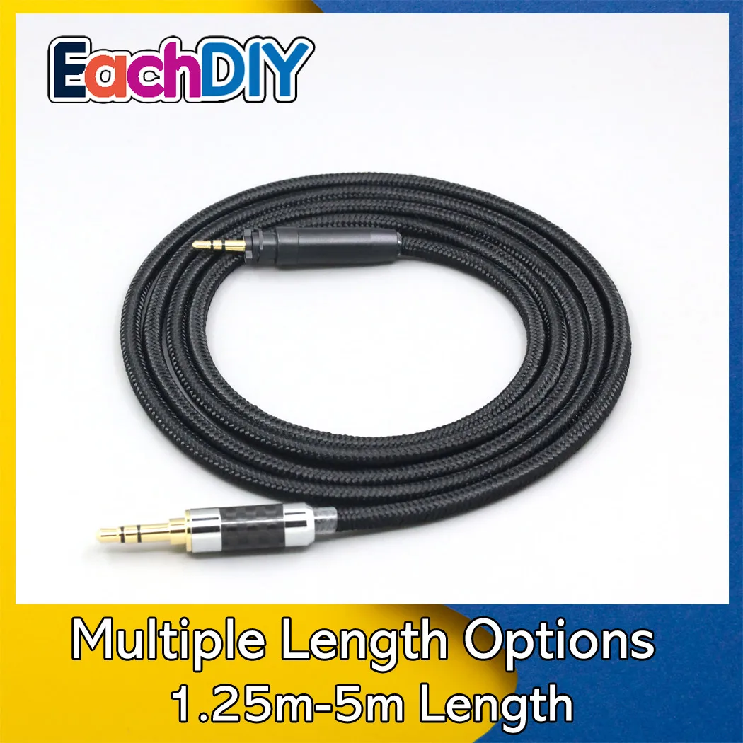 Black Super Soft Headphone Nylon OFC Cable For Shure SRH440A SRH840A Headphone Earphone LN008471