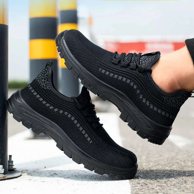 Work Sneakers Steel Toe Shoes Men Safety Shoes Puncture-Proof Work Shoes Boots Fashion Indestructible Footwear Security