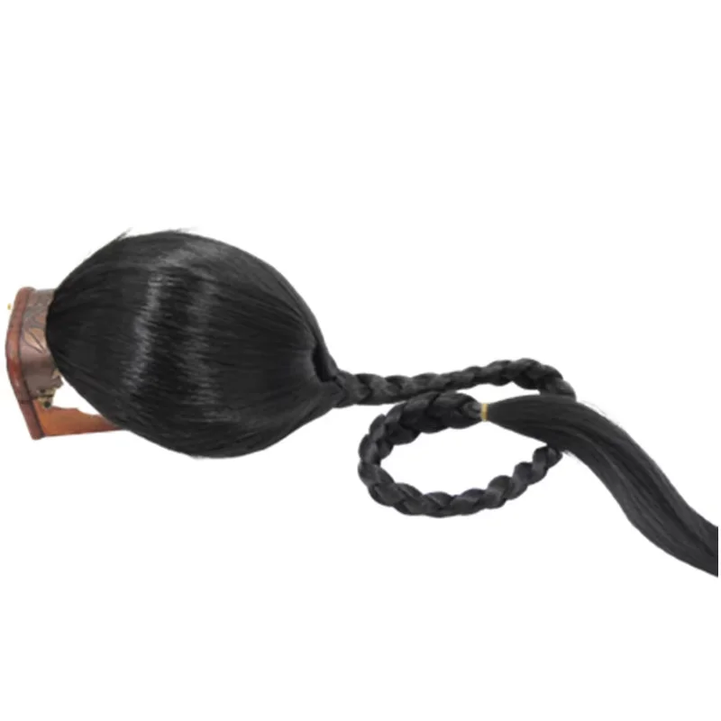 Chinese Qing Dynasty Long Braid Hair For Men Prince Childe Cosplay Old Ancient Times Men Antique TV Movie Play Headwear