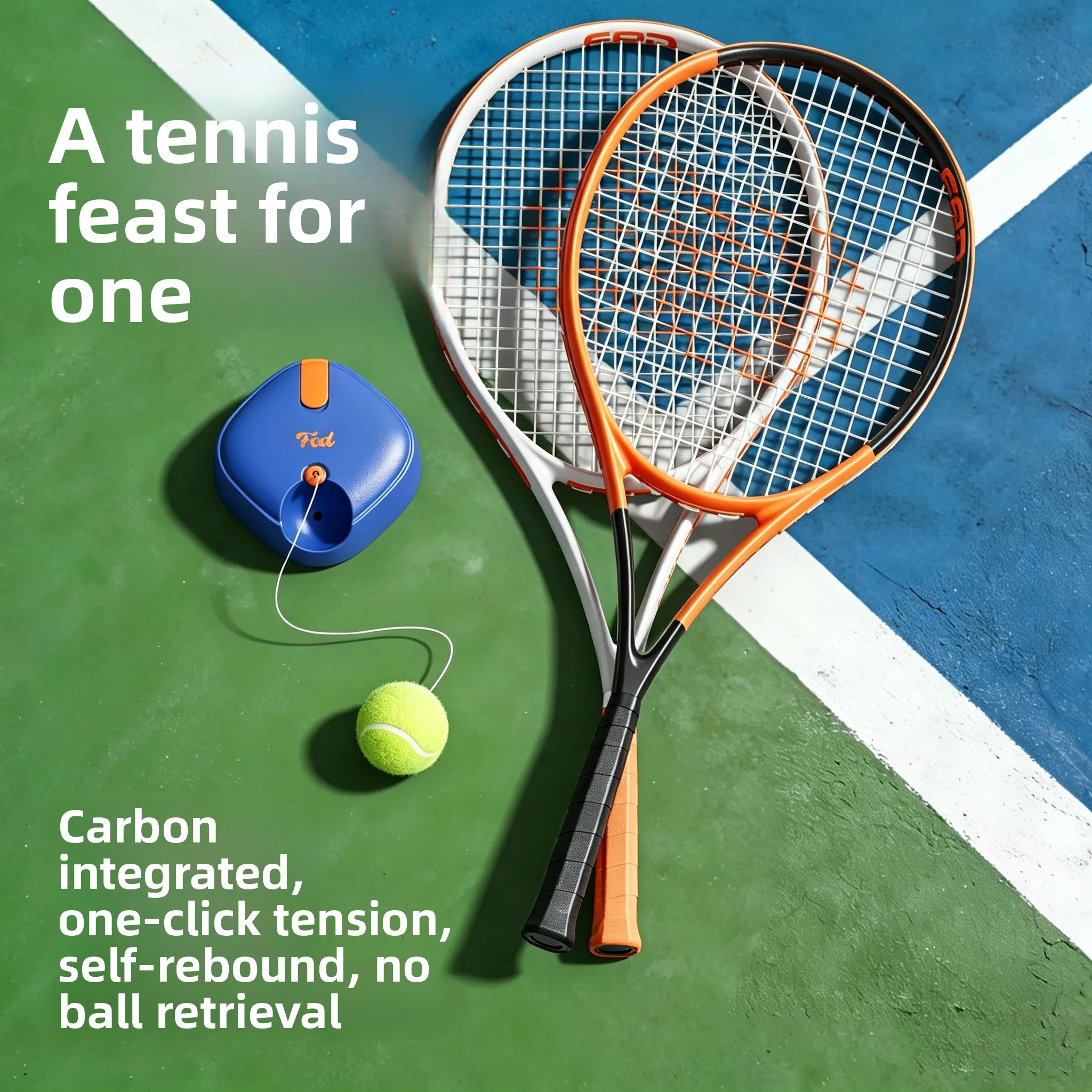 racchetta-da-tennis-professionale-in-fibra-di-carbonio-2026-per-giocatore-singolo-con-rimbalzo-automatico-e-corde-per-principianti-allungata-rigida