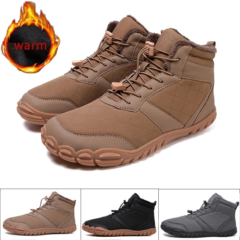 

Winter Outdoor Hiking Boots Waterproof Cotton Shoes Thickened Warm Men Snow Boots Non-Slip Wear-Resistant Travel Climbing Boots