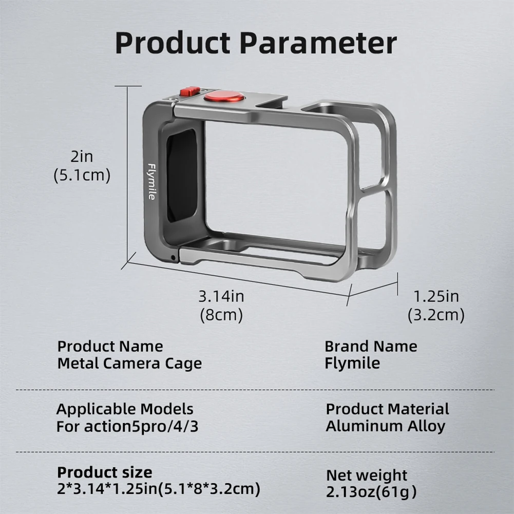 Metal Cage for DJI Osmo Action 5 Pro/4/3 Protective Frame Quick Release Protective Cage with Shoe Expansion Camera Accessories