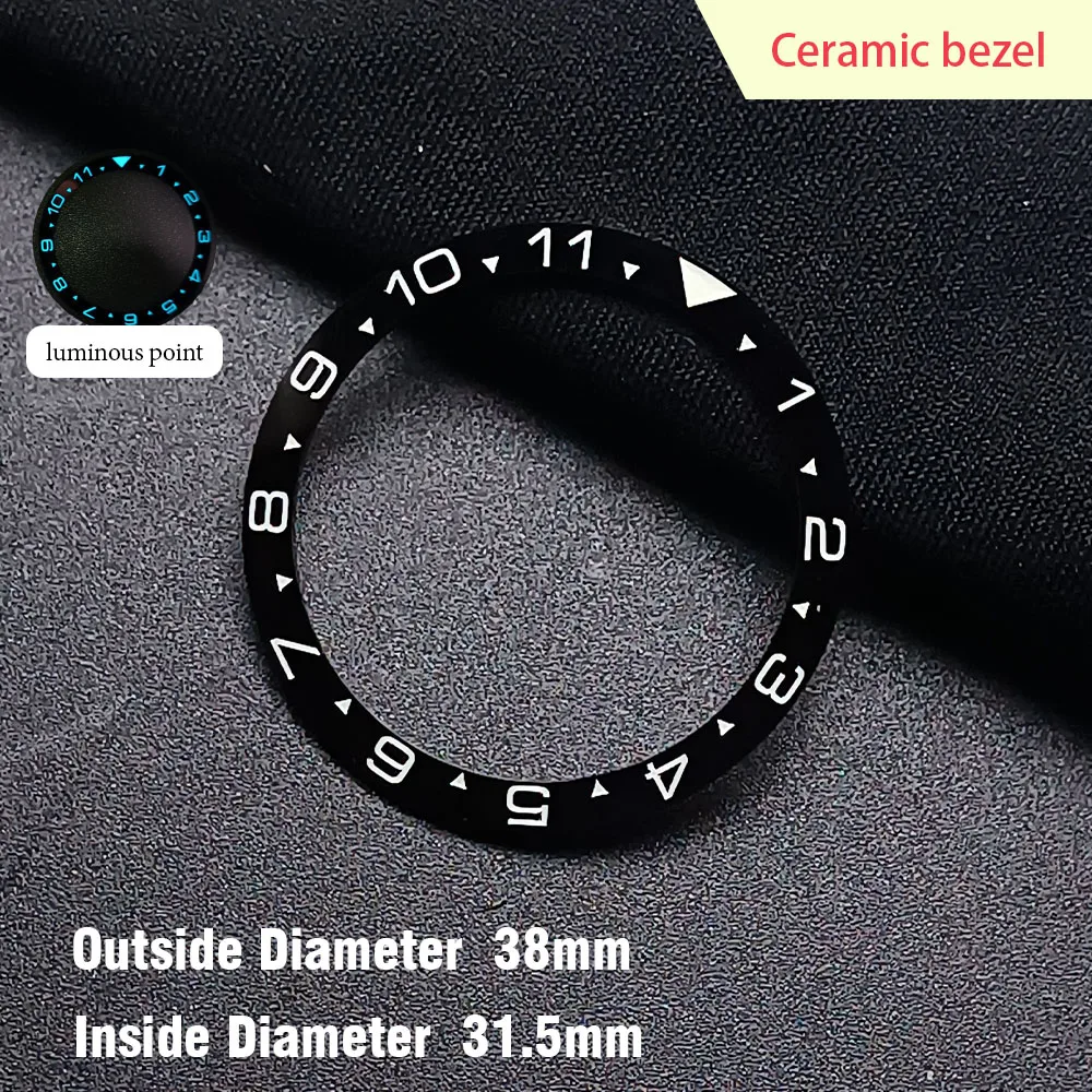 Flat Ceramic Bezel Insert 38mm*31.6mm Watch Inner shadow circle of the watch case substitute watch insert ring Watch Accessories