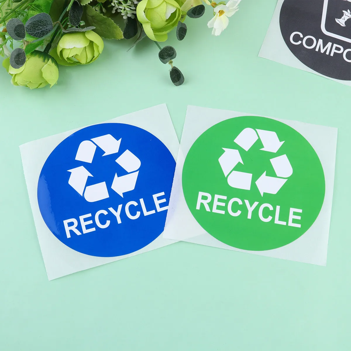 

12Pcs Trash Can Sticker Set Large Lettering Picture Decal Waterproof Removable Gloss Vinyl Adhesive Label for Steel Glass