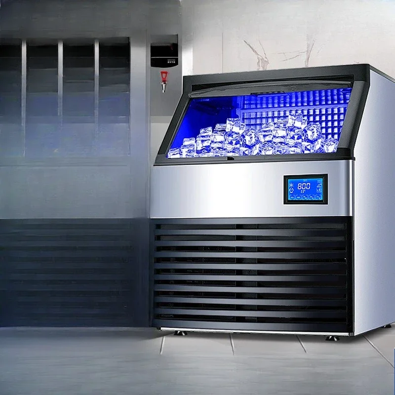 

Ice machine, commercial milk tea shop 200kg 300kg medium and large pounds, small bar square bottled water