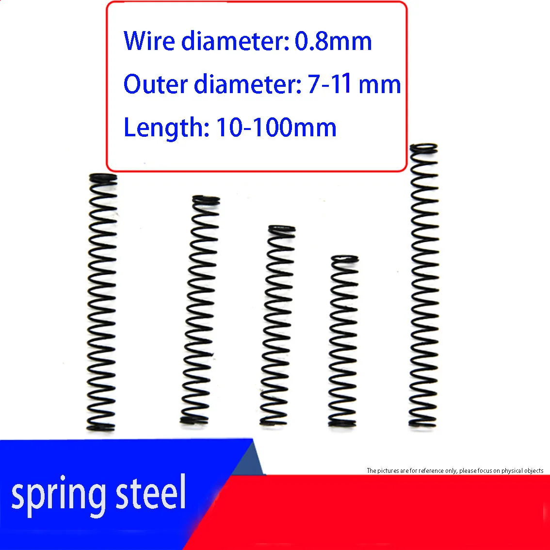 5 шт. 0,8 мм внешний диаметр оцинкованная Y-образная пружина для сжатия возвратная длина пружины 10 мм-100 мм внешний диаметр 7 мм-11 мм