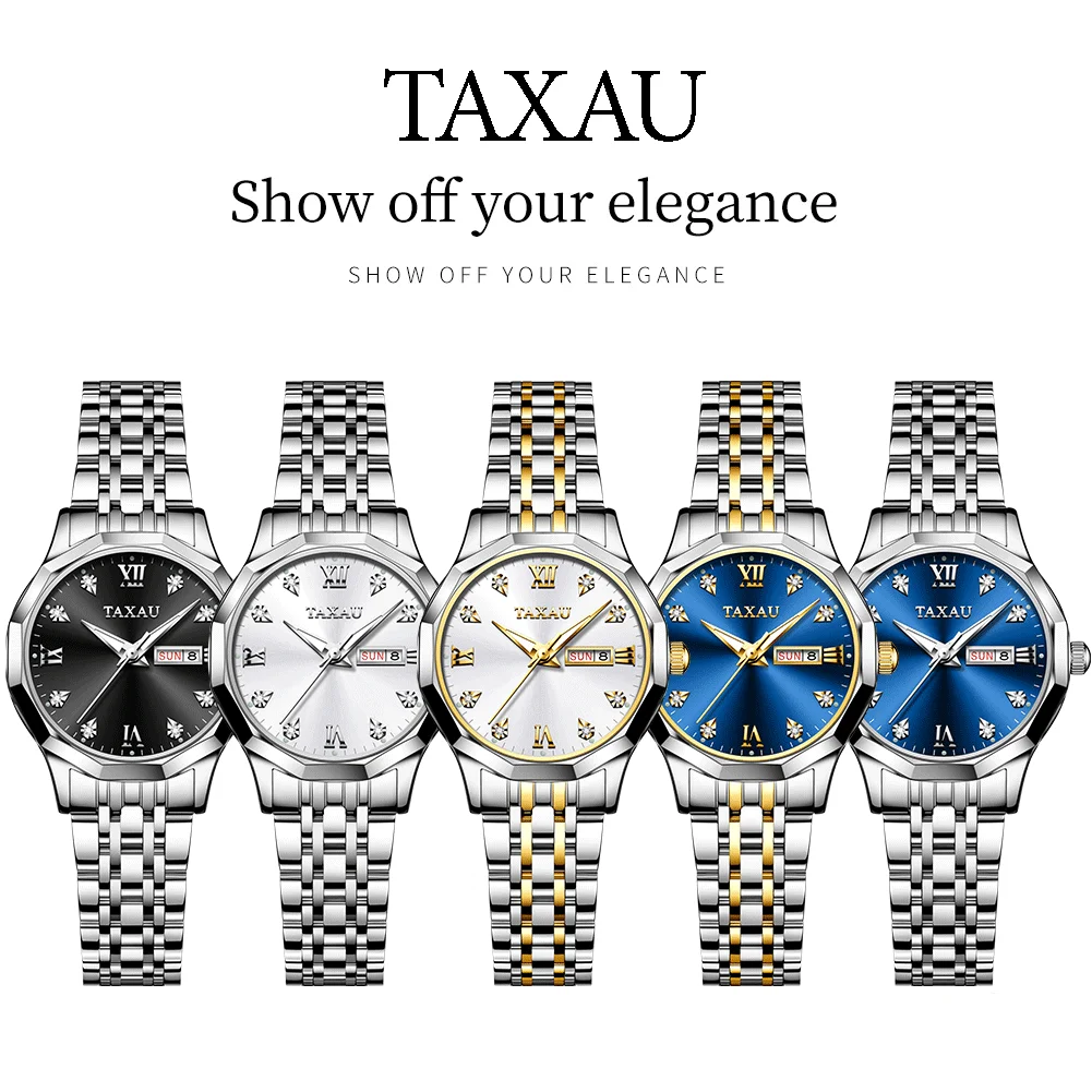 TAXAU Fashion Watch For Women Stainless Steel Original Quartz Waterproof Women\'s Watches Luxury Brand Elegant Ladies Wristwatch