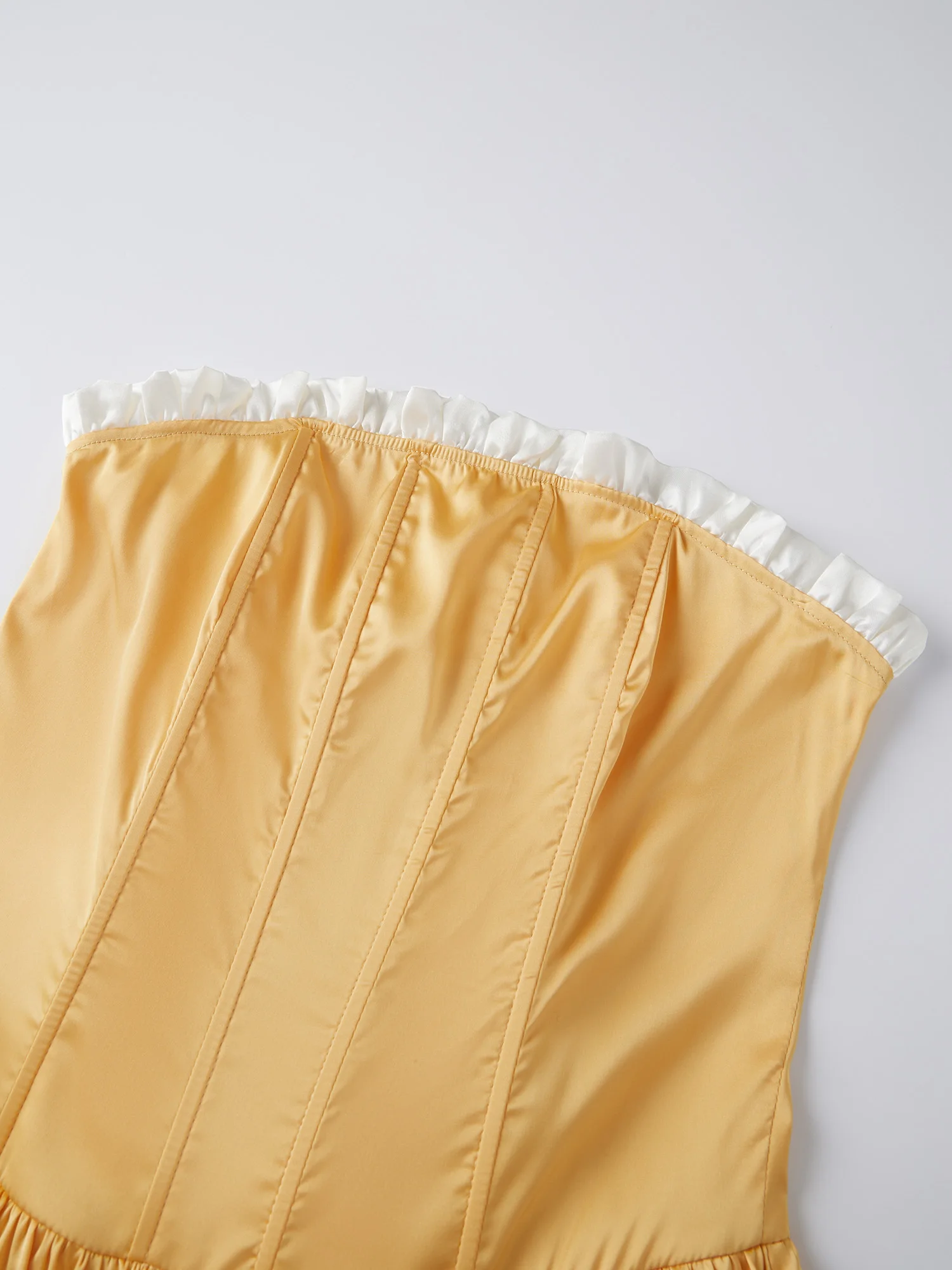 Mulheres mini vestido bandeau fora do ombro sem alças babado guarnição volta bandagem vestido de baile