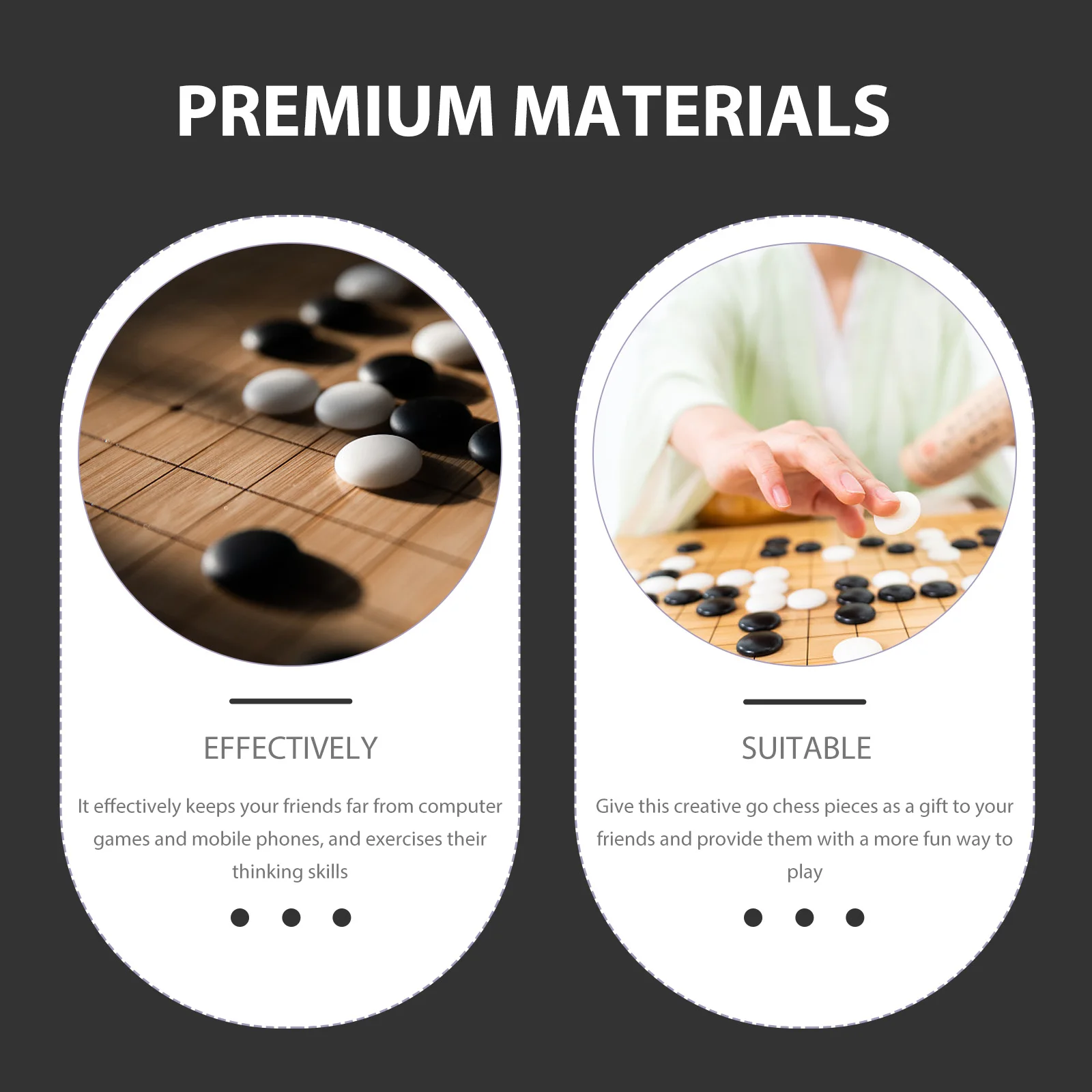 

360pcs Go Chess Pieces Resin Craft Flat Beads Game Board Accessories Creative Fun Gift for Party Birthday Decoration