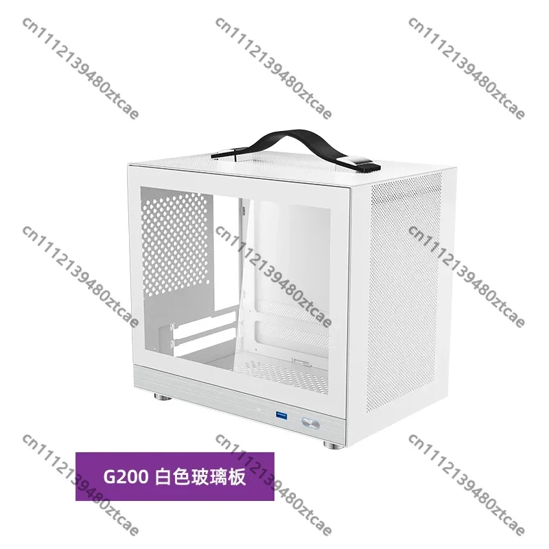 Mini ITX Aluminum PC Case, Compact Desktop Chassis with Tempered Glass Side Panel Small Form Factor Portable Computer Tower
