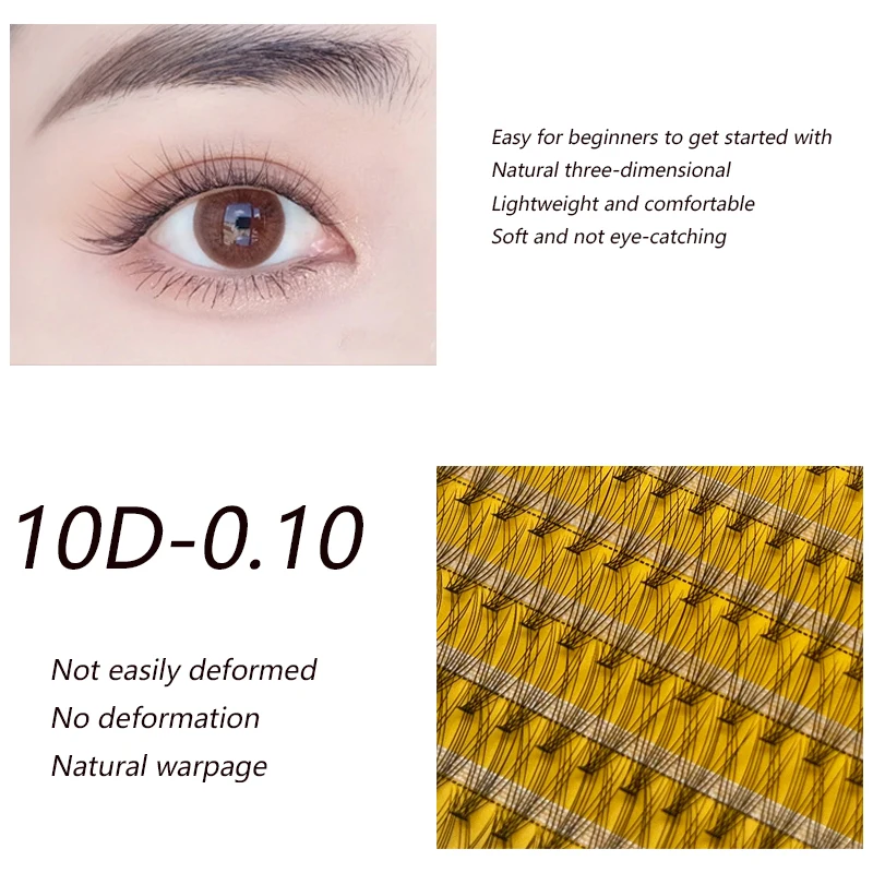 240 clusters of DIY eyelash Spikes eyelash extension, mixed false eyelashes 3D thermal bonding false personal makeup prefabricat