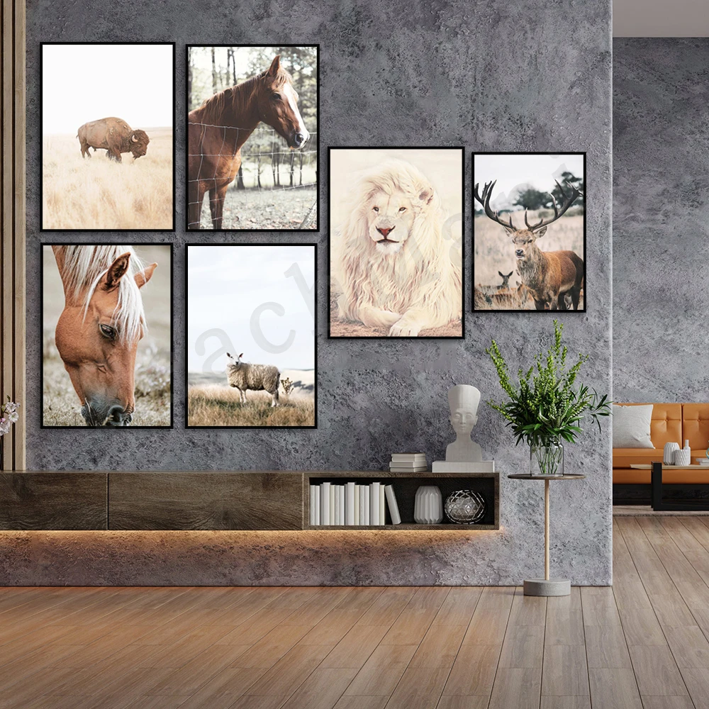 

Deer Print,,Lion Art Print,American Buffalo ,Sheep Print, Horse Print, Farmhouse Print, Rustic Poster