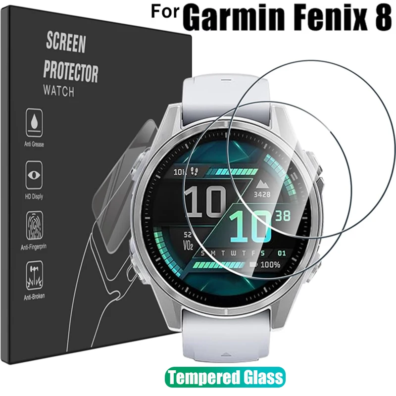 5-1PCS Tempered Glass For Garmin Fenix 8 43mm 47mm 51mm Smartwatch Screen Protector Glass HD Anti-scratch Film For Garmin Fenix8