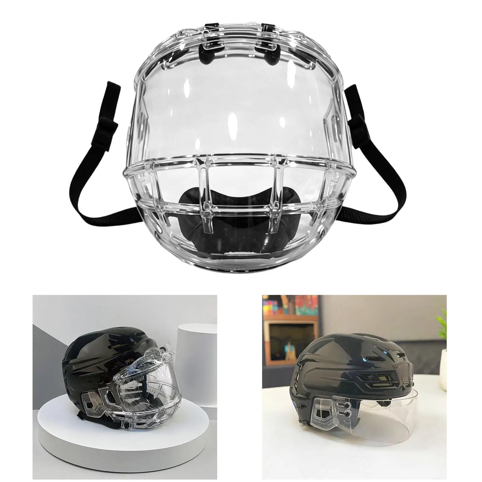 Polycarbonate Hockey Helmet Visor Anti Fog Anti Impact Full Helmet Cover for Unisex Adults