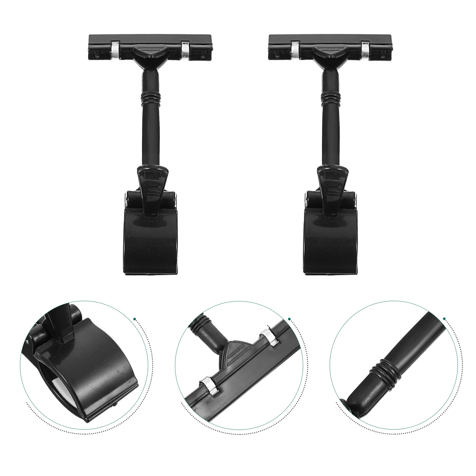 

5 Pcs Price Folder Black Plastic Thumb Clip Holders for Shelf Labels Advertising Displays Tag Racks Menus Photos