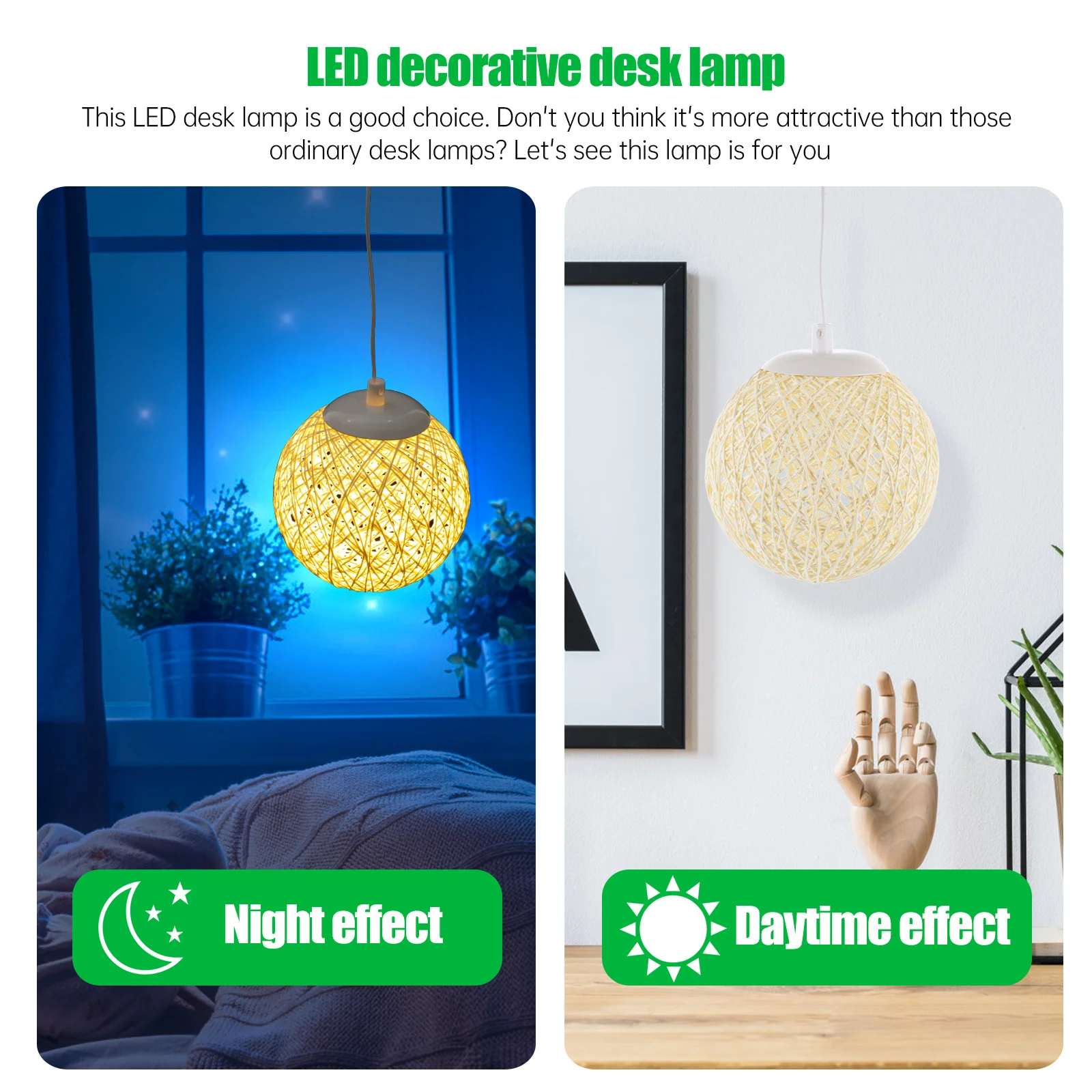 โคมไฟตั้งโต๊ะขนาดเล็ก 1 ชิ้น โคมไฟหวายสานแสงอบอุ่น ไฟ LED สำหรับห้องนอน โคมไฟข้างเตียง สำหรับตกแต่งบ้าน สำนักงาน โต๊ะทำงาน