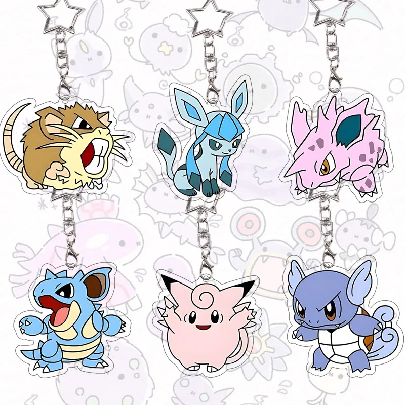 

Wigglytuff Wartortle Acrylic Keychain Backpack Hanging Ornaments Pocket Monsters Versatile Decoration Accessories Birthday Gift