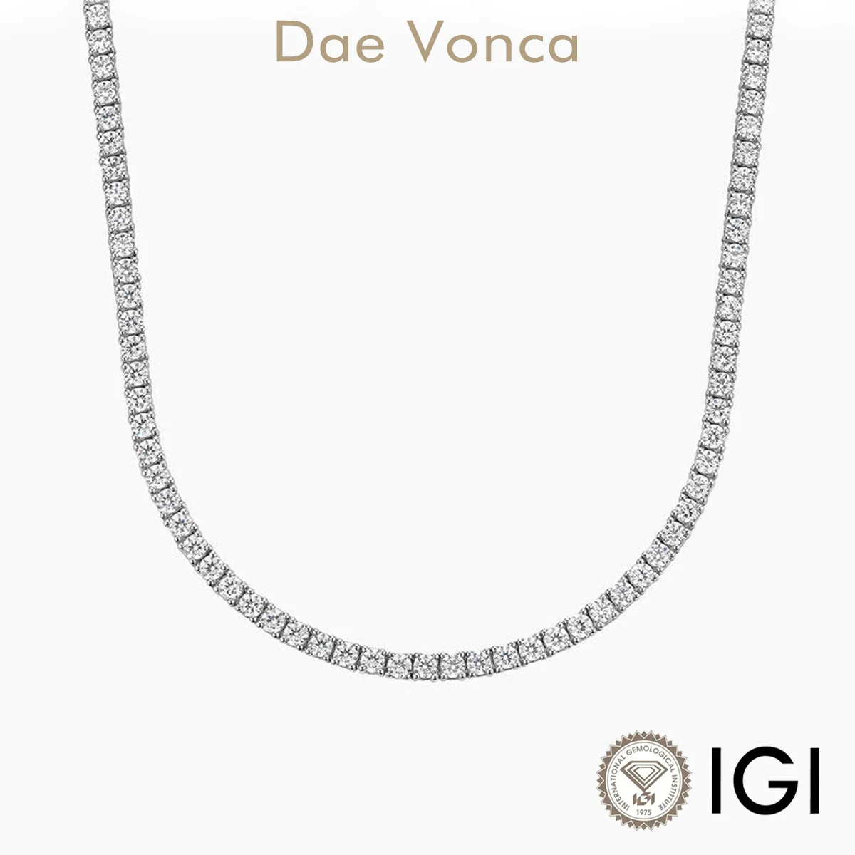 2/2.3mm Round Lab Diamonds Tennis Necklace 9K/14K Gold Lab Grown Diamonds Necklace 40/45cm VVS/VS Lab Created Diamond Necklace