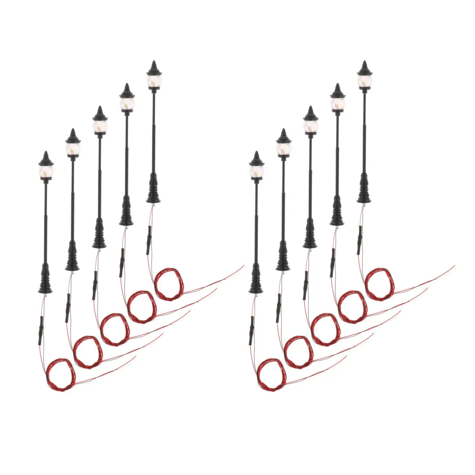 10 Pack Scale 8.8cm Railway Train Lights 2V Miniature Table Lamp Micro Landscape Architecture Accessory