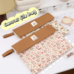 Large Capacity Cute Capybara Print File Folder Portable Cartoon Mini Capybara Storage Bag Creative Washable Document Bag