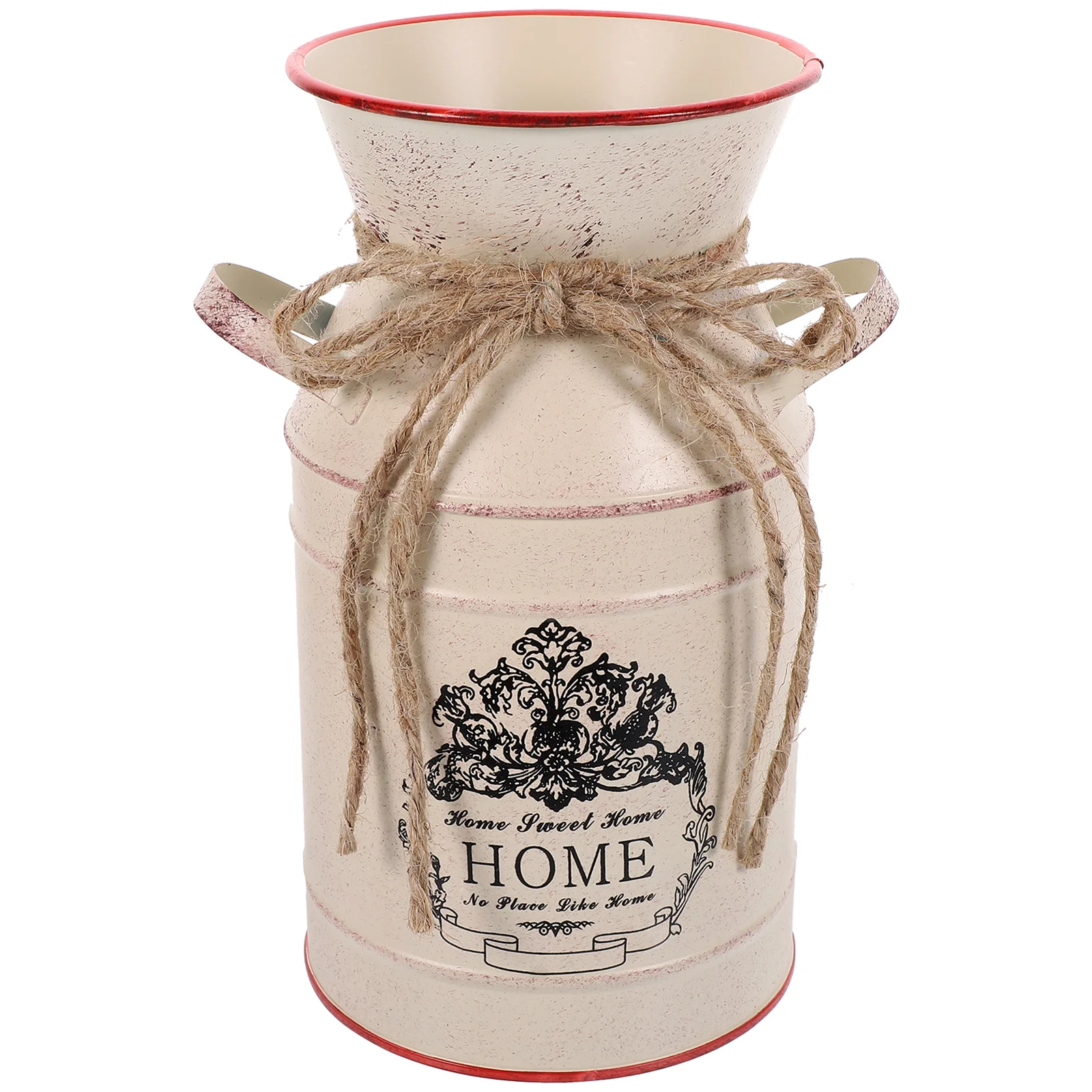 

Retro Milk Jug Decoration Vintage Metal Flower Pot Iron Planter Bucket Vase Rustic