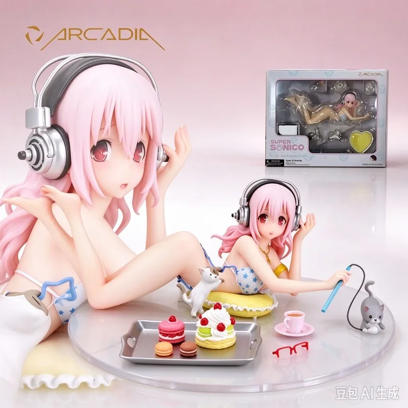 Tomato Toys  ARCADIA Super Sonico Desserts and Bikini, Detailed Mini Rendering, Decorative Curio for Enthusiast Personal Display