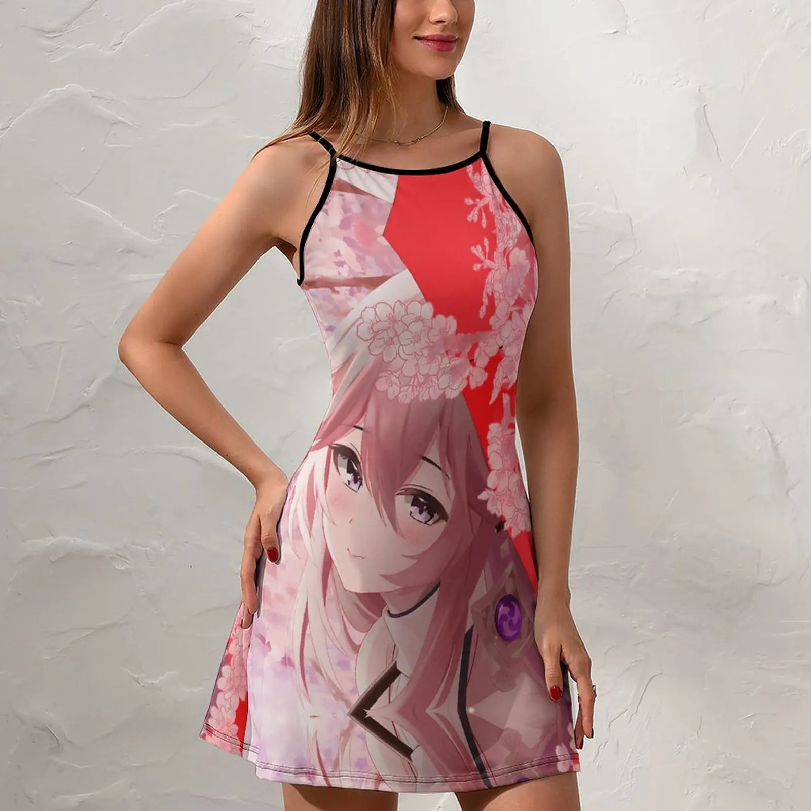 Genshin Impact №103 Yae Miko For Sale  Women's Sling Dress Humor Graphic Dresses Hot Sale Sexy  Woman's Dress  Vacations