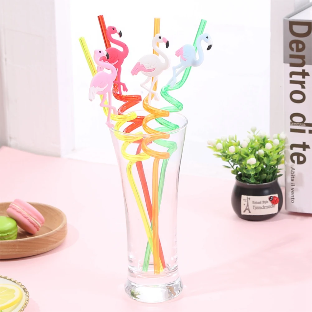 

8 шт., соломинки для фламинго, безопасные, легкие, силиконовые, из ПВХ, идеальный размер для всех посуды, соломинка для питья, соломинка для питья с фламинго