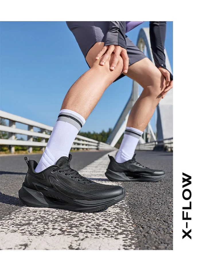 Xtep X-FLOW 9.0 Men's Running Sneakers Winter 2026 Lightweight Shock Absorbing Comfortable Breathable Sports Shoes 874219110013