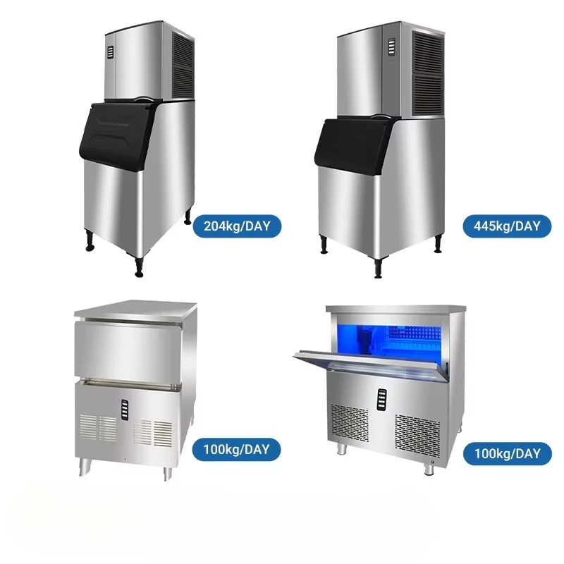 ماكينة صنع الثلج الأوتوماتيكية 150 كجم نظام تبريد المياه ماكينة صنع الثلج