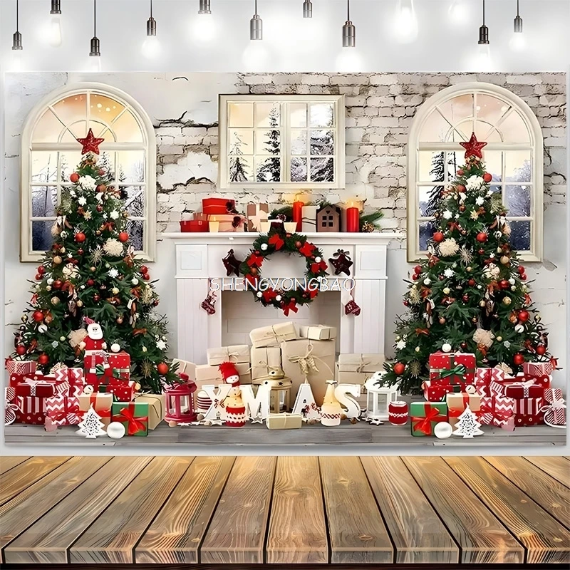 

Sparkling Snowflake Christmas Day Photography Backdrops living Room Decoration Festival Parties New Year Photo Background RD-25