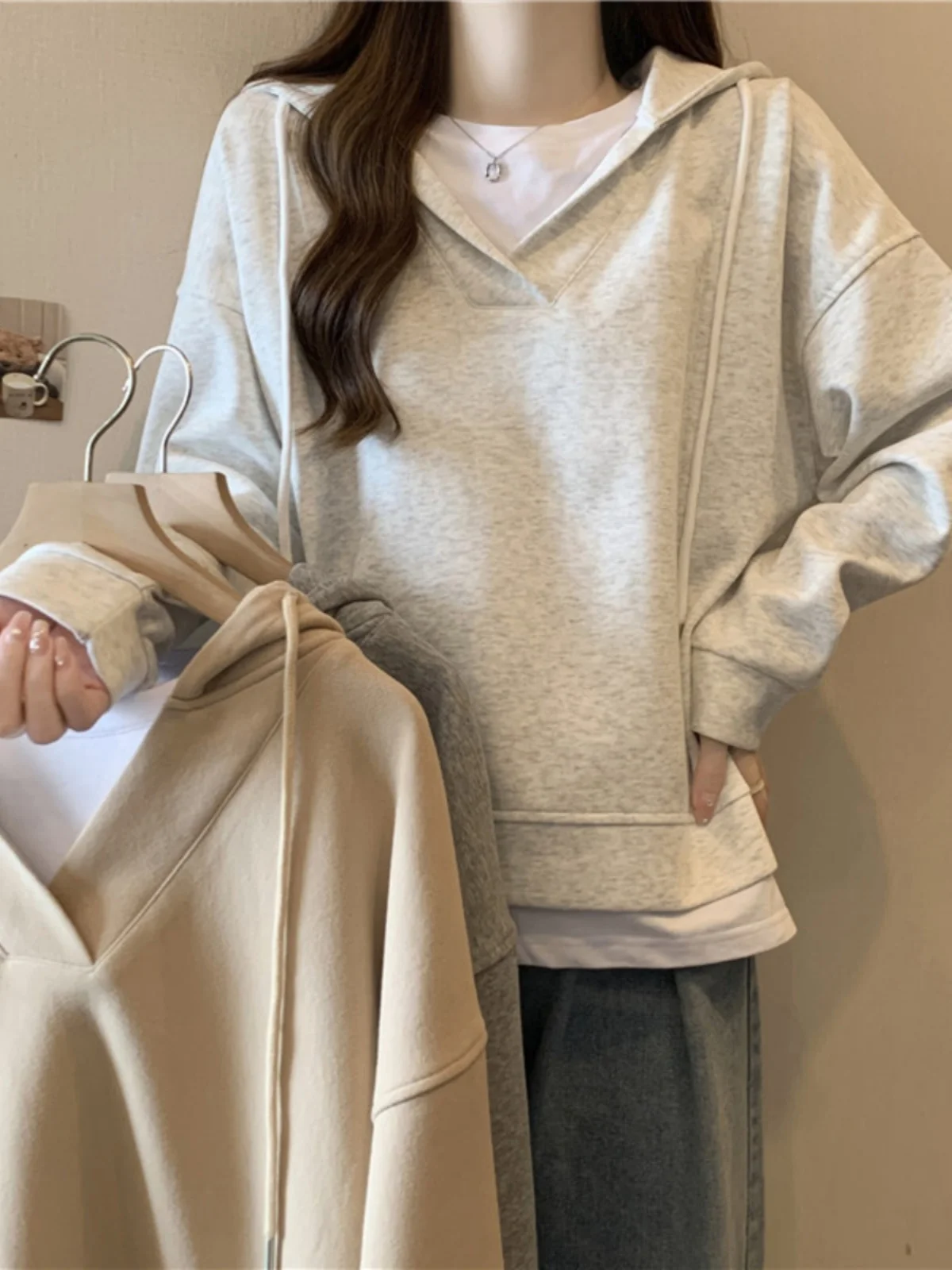 

Design Sensation Hoodie Women's Loose Slimming Thin Outerwear Top Trendy Autumn Versatile Casual Comfortable Sweatshirt