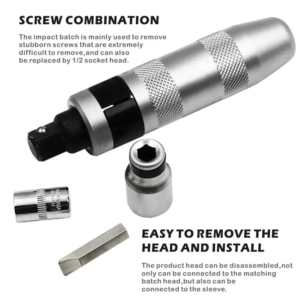 Manual Impact Screwdriver Set 13 Heads Shock Screw Driver For Loosening Frozen Bolts And Stubborn Fasteners With Non-slip Handle