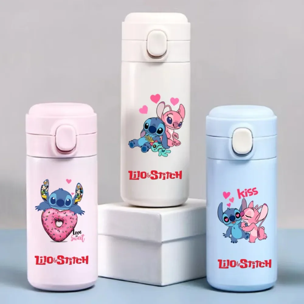 320/420ML Disney Stitch Stainless Steel Water Cup Vacuum Thermos Cup Travel Portable Cartoon Children Drinking Cup Boy Girl Gift