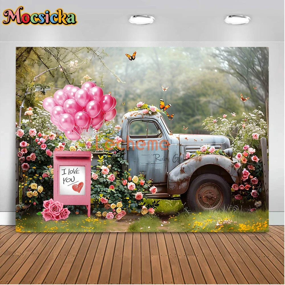 Mochisca 14 فبراير عيد الحب صور خلفيات البتلة جدار مسار رومانسي عطلة الكبار صورة صور الخلفيات الاستوديو