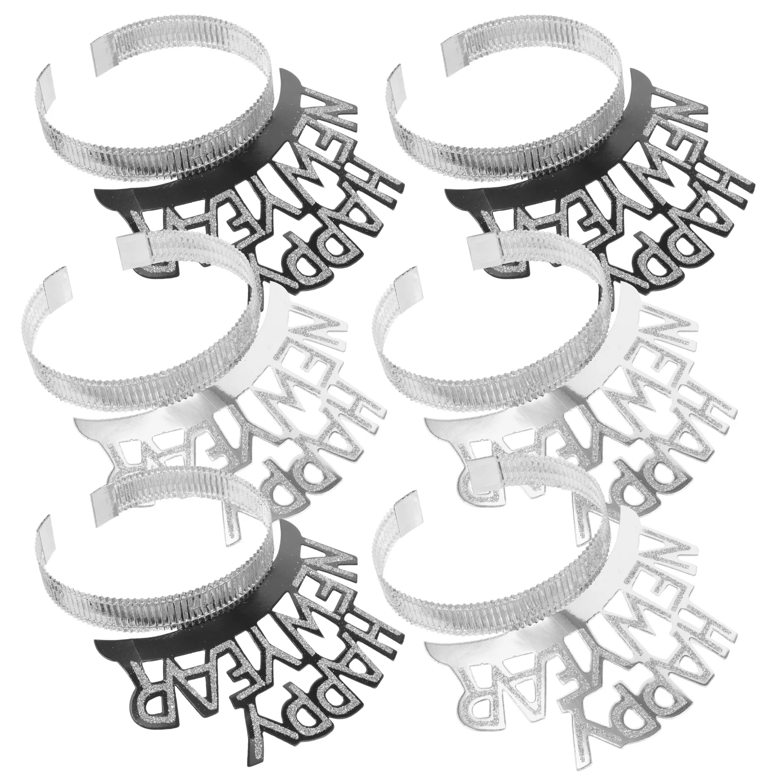 

6Pcs New Year Headband Sparkling Tiaras Eco-Friendly Paper Headwrap Party Decorations Hair Bands Paper Headband