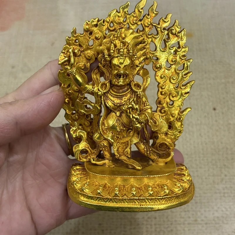 Antique Collectible Bronze Six-Armed Mahakala Buddha Statue Ornament Craft Home Decoration
