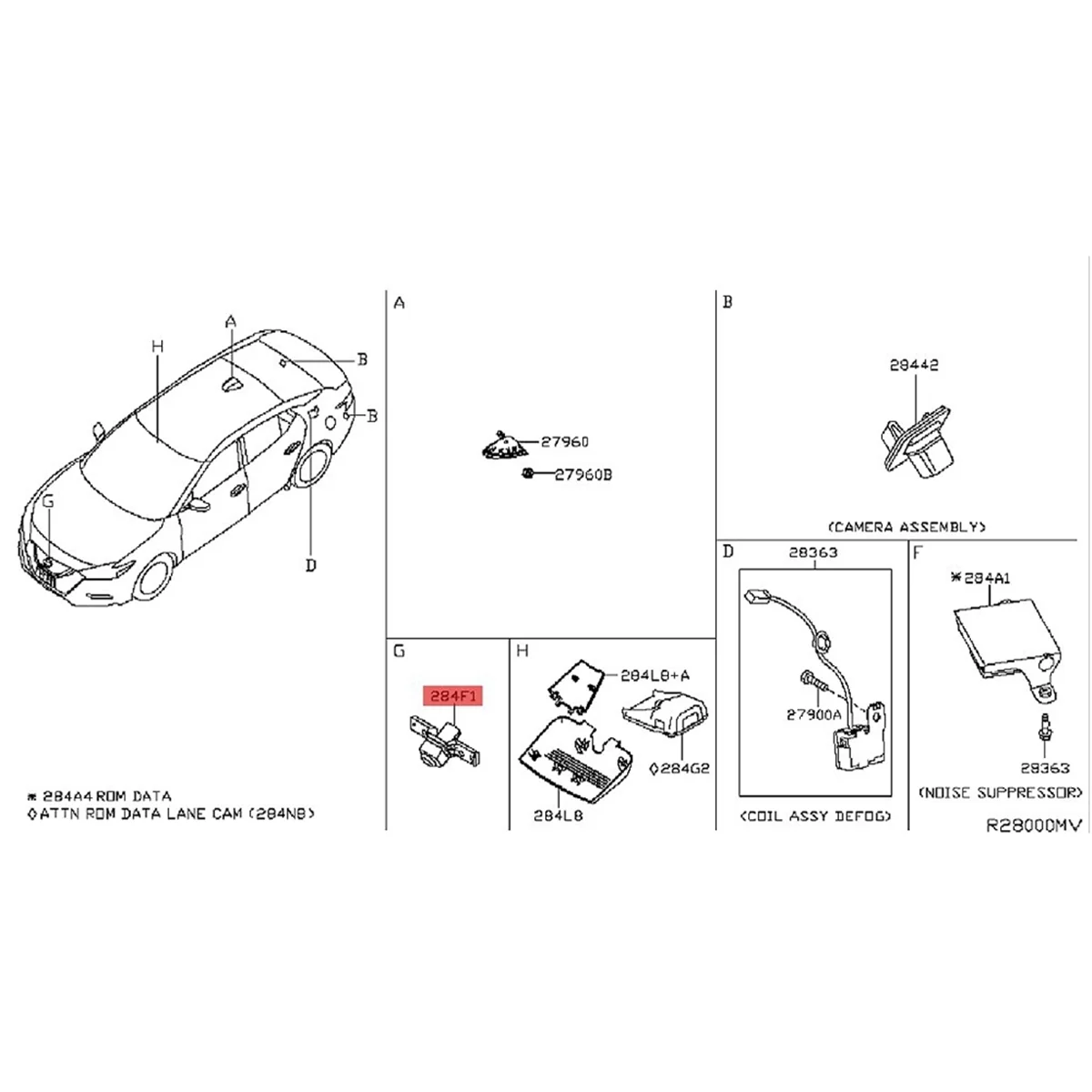 Auto Vooraanzicht Camera Assemblage 284f1-4ra1a Voor Nissan Maxima 2016-2018 Park Assist Front Camera 284f14ra4a