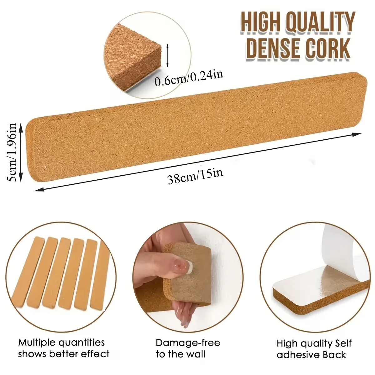2/4/6/8pcs Removable Cork Board for Walls Cork Small Board Wall Message Board