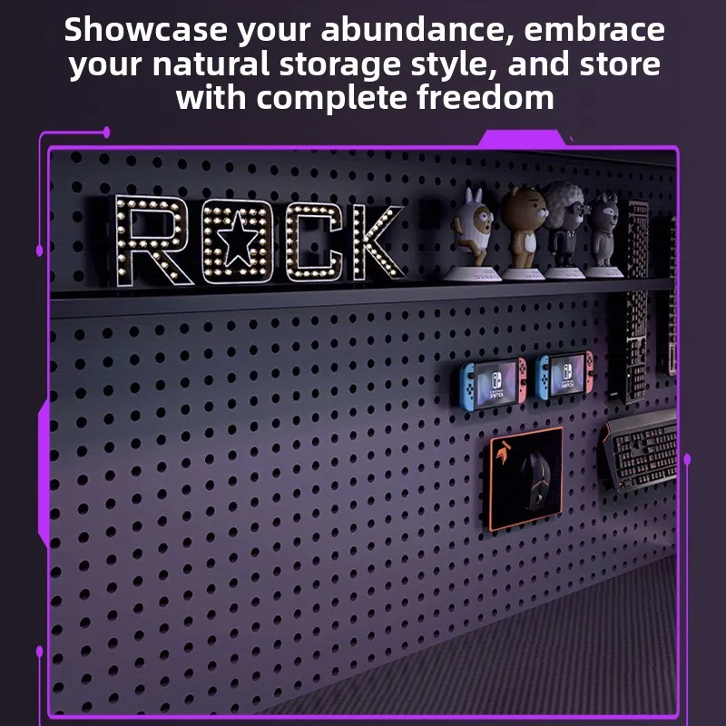 Metal Computer Desk With Pegboard And Surface-Free Design For Home E-sports Gaming Office Study Writing Model DDB098